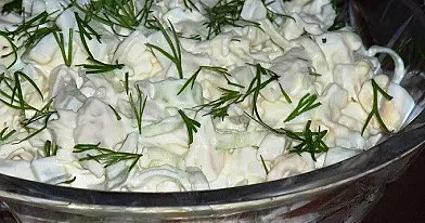 Squid Salad with Leeks