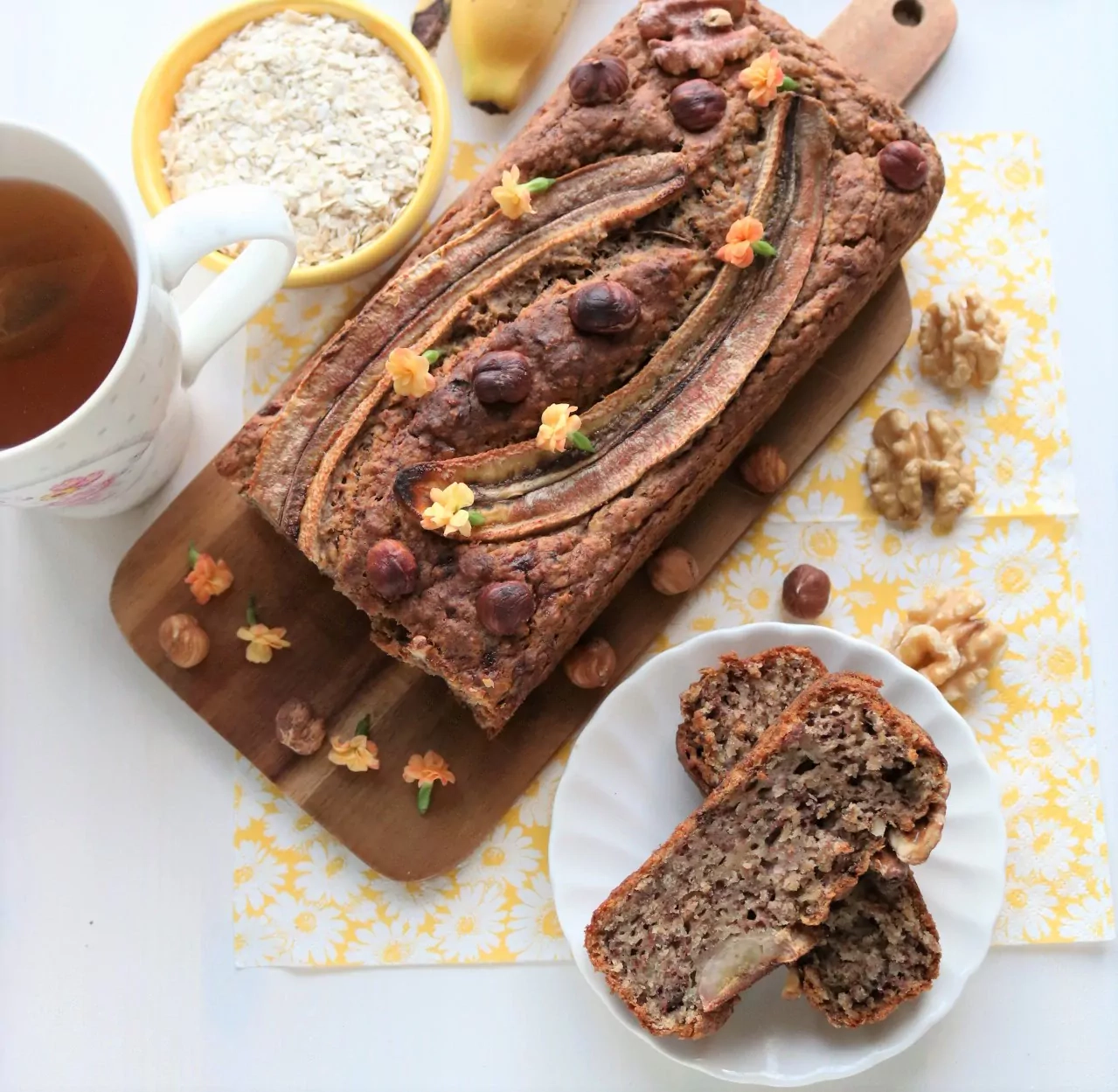 Веганский банановый хлеб - пирог