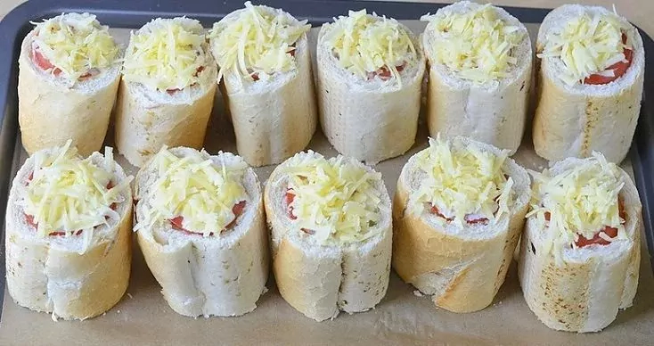 Baguette Türme mit Hühnerbrust