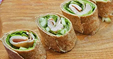 Tortilijų suktinukai su kumpiu