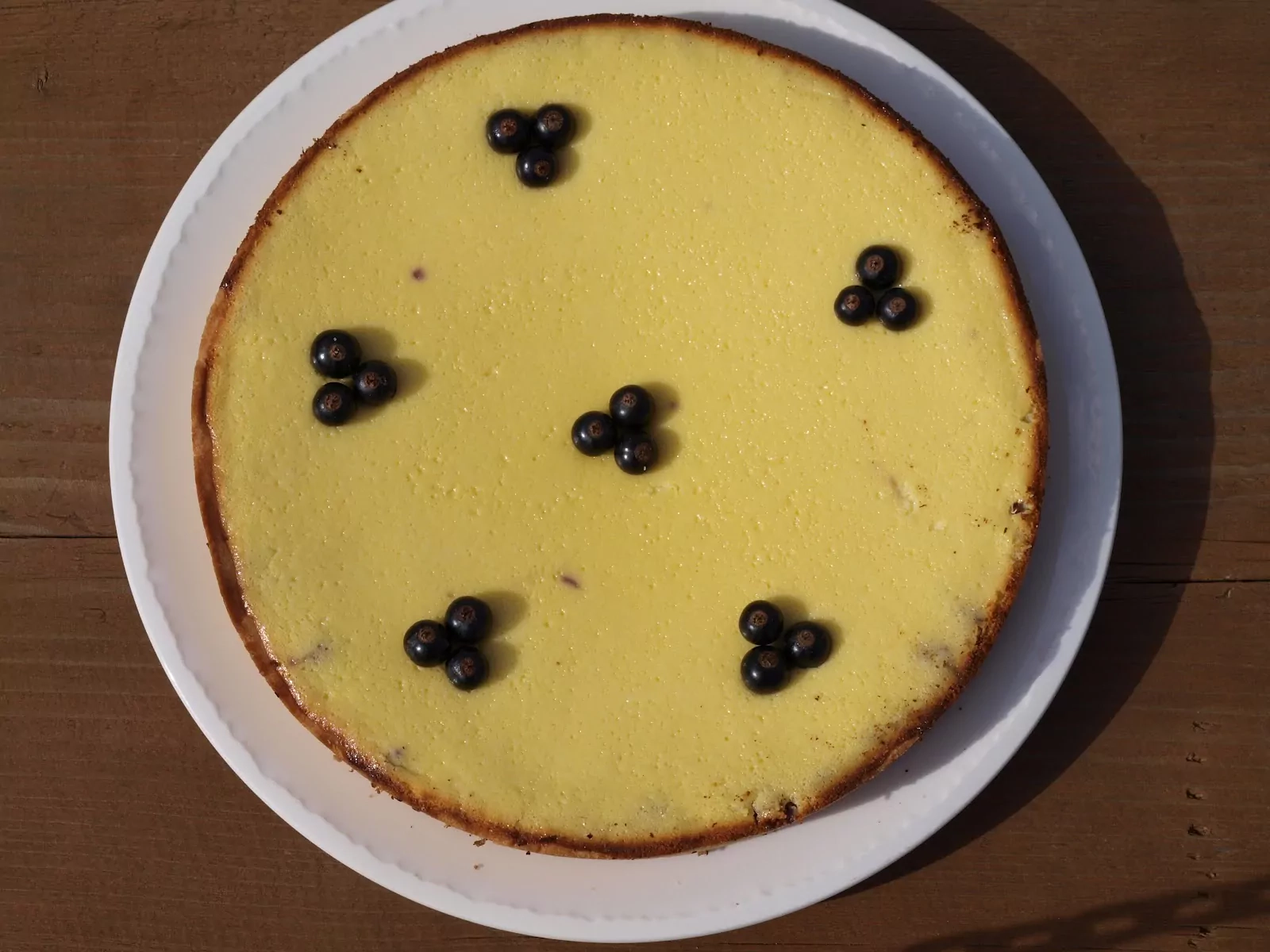 Varškės pyragas su juodaisiais serbentais