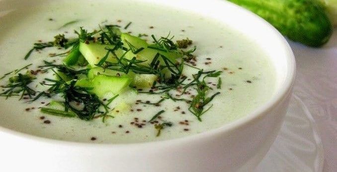 Cold soup with cucumbers