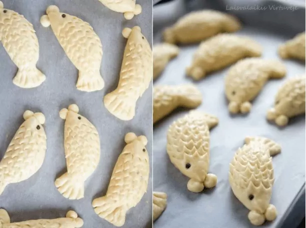 Bandelės su vištienos ir grybų įdaru "Auksinės žuvelės"